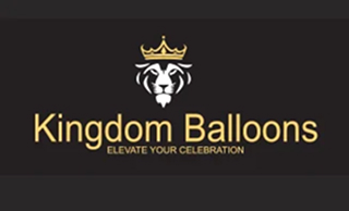Kingdom Balloons logo with a crowned lion